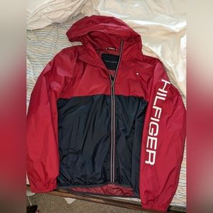 Tommy Hilfiger Men's Lightweight Active Water Resistant Hooded Rain Jacket